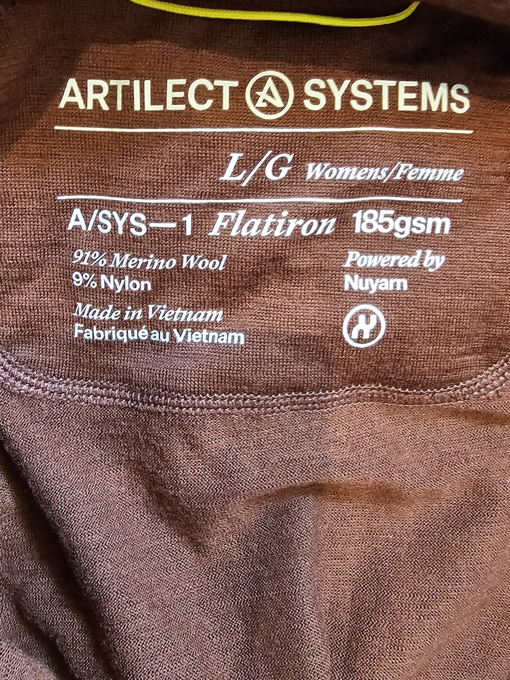 ARTILECT Flatiron 185 Merino Wool 1/4 Zip Base Layer Size L NWT